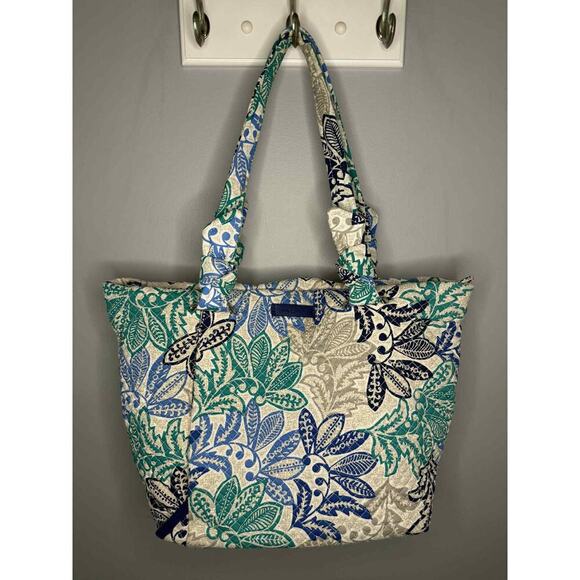 Vera Bradley Women's Quilted Cotton Hadley East West Tote Bag Santiago Floral - Picture 3 of 14
